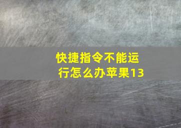 快捷指令不能运行怎么办苹果13