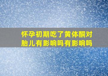 怀孕初期吃了黄体酮对胎儿有影响吗有影响吗