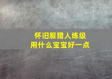 怀旧服猎人练级用什么宝宝好一点