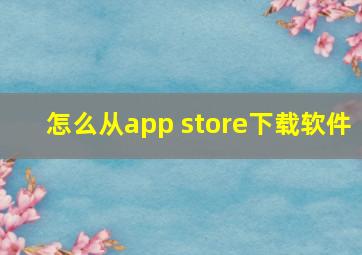 怎么从app store下载软件