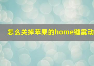 怎么关掉苹果的home键震动