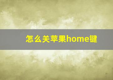 怎么关苹果home键