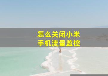 怎么关闭小米手机流量监控