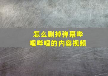 怎么删掉弹幕哔哩哔哩的内容视频