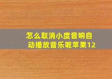 怎么取消小度音响自动播放音乐呢苹果12