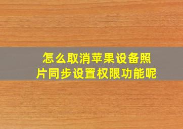 怎么取消苹果设备照片同步设置权限功能呢