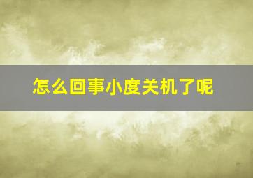 怎么回事小度关机了呢