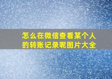 怎么在微信查看某个人的转账记录呢图片大全