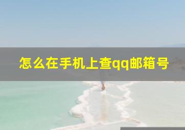 怎么在手机上查qq邮箱号