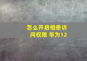 怎么开启相册访问权限 华为12