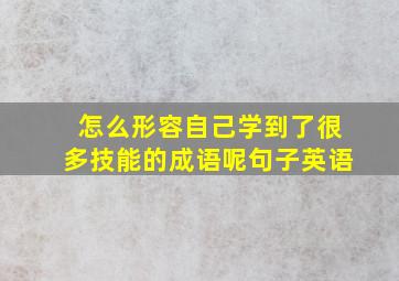 怎么形容自己学到了很多技能的成语呢句子英语