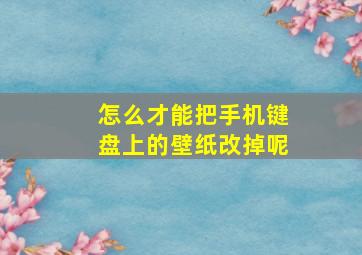 怎么才能把手机键盘上的壁纸改掉呢