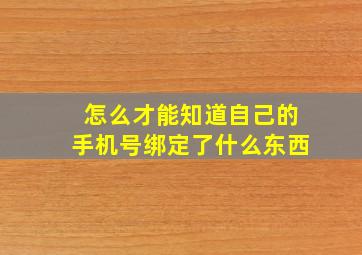 怎么才能知道自己的手机号绑定了什么东西