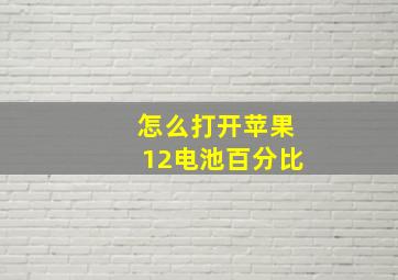 怎么打开苹果12电池百分比