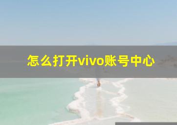 怎么打开vivo账号中心