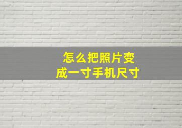 怎么把照片变成一寸手机尺寸