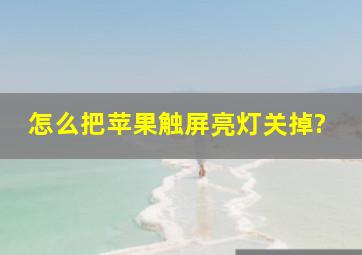 怎么把苹果触屏亮灯关掉?