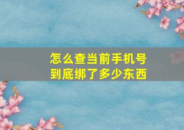 怎么查当前手机号到底绑了多少东西