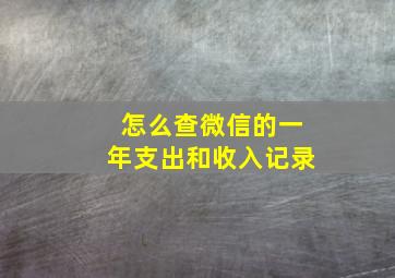 怎么查微信的一年支出和收入记录