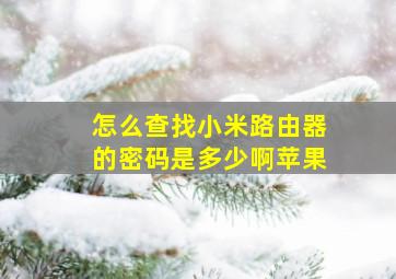 怎么查找小米路由器的密码是多少啊苹果