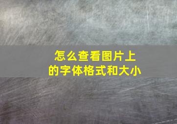 怎么查看图片上的字体格式和大小