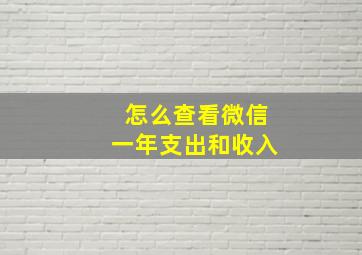 怎么查看微信一年支出和收入