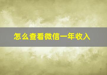 怎么查看微信一年收入