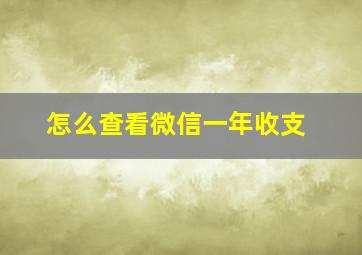 怎么查看微信一年收支