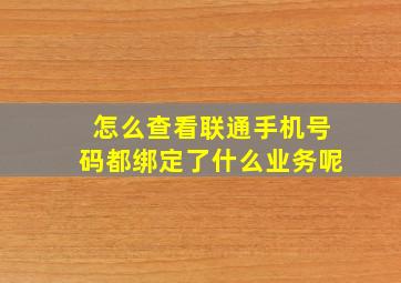 怎么查看联通手机号码都绑定了什么业务呢