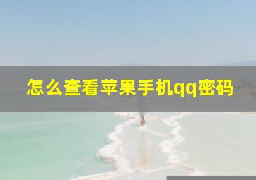 怎么查看苹果手机qq密码