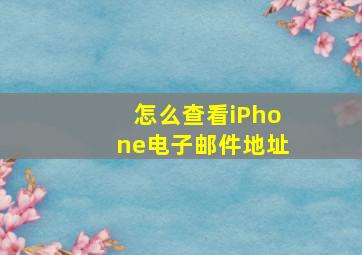 怎么查看iPhone电子邮件地址