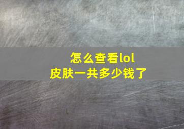 怎么查看lol皮肤一共多少钱了