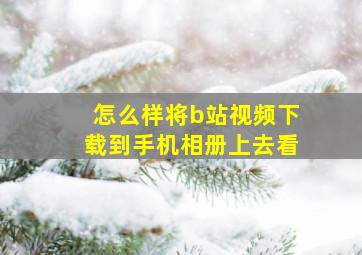 怎么样将b站视频下载到手机相册上去看