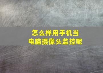 怎么样用手机当电脑摄像头监控呢