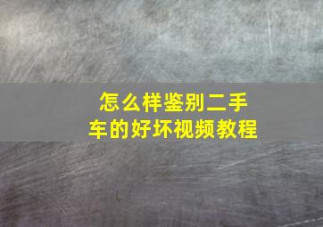 怎么样鉴别二手车的好坏视频教程