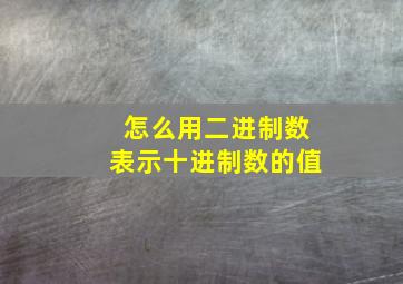 怎么用二进制数表示十进制数的值