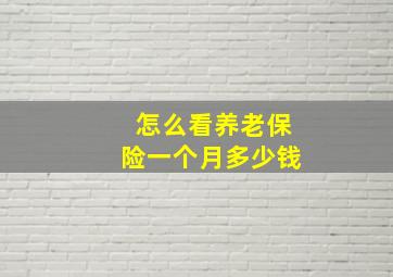 怎么看养老保险一个月多少钱