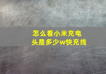 怎么看小米充电头是多少w快充线