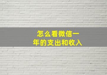 怎么看微信一年的支出和收入