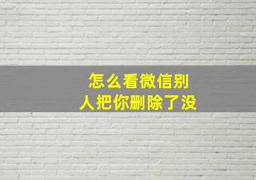 怎么看微信别人把你删除了没