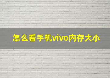 怎么看手机vivo内存大小