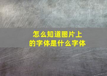 怎么知道图片上的字体是什么字体