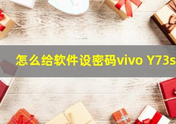 怎么给软件设密码vivo Y73s