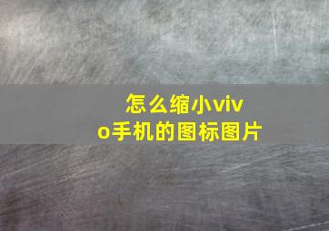 怎么缩小vivo手机的图标图片