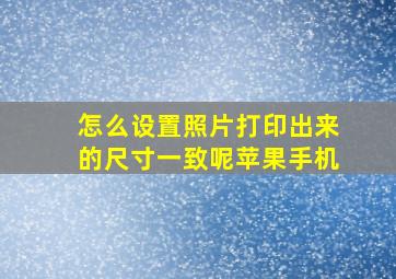 怎么设置照片打印出来的尺寸一致呢苹果手机