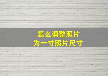 怎么调整照片为一寸照片尺寸