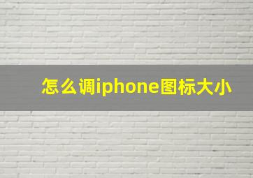 怎么调iphone图标大小