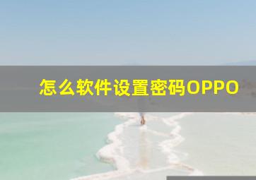 怎么软件设置密码OPPO