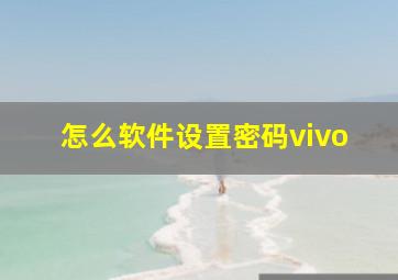 怎么软件设置密码vivo