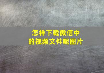 怎样下载微信中的视频文件呢图片